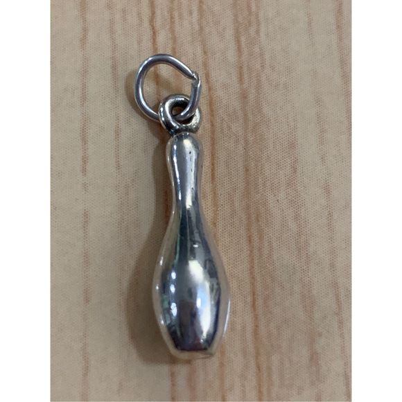 Bowling Pin Sterling Silver Jewelry Charm #sport #bowling - Picture 1 of 3